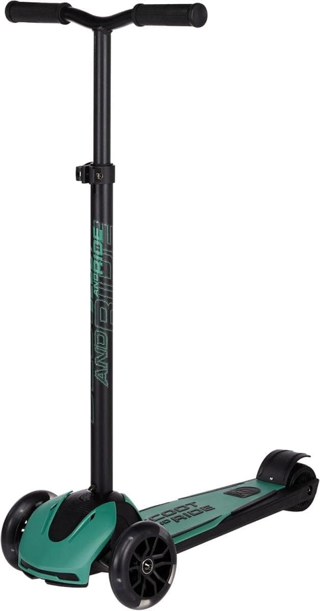 Scoot & Ride Highwaykick 5 LED Scooter Roller Kunststoff/Metall Forest, Maße: ca. 55cm x 15cm x 24cm, 96438
