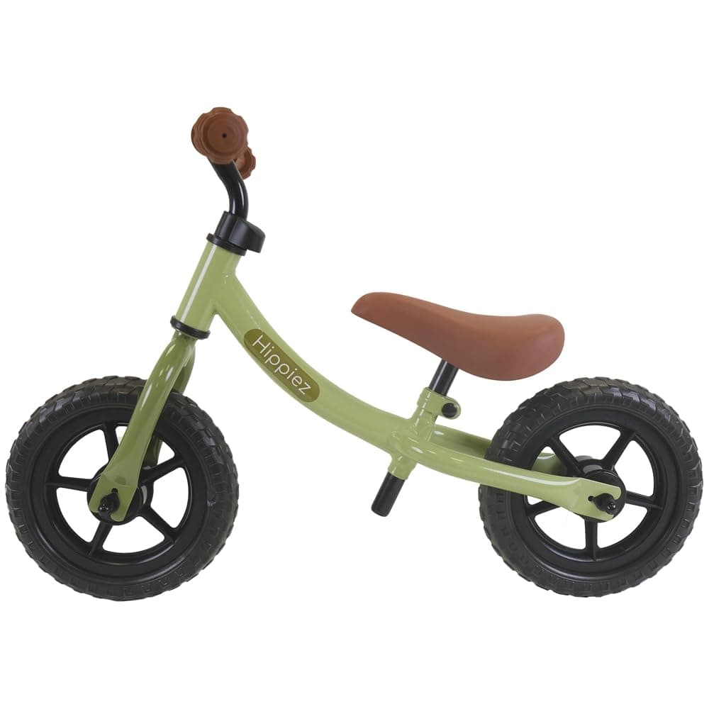 Hippiez Metal Balance Bike Worker Old Green ab 2 Jahren – Green Loop Fahrrad – Verstellbarer Sattel und Lenker – Für Jungen und Mädchen – Kompakt und sicher – Niedriger Einstieg