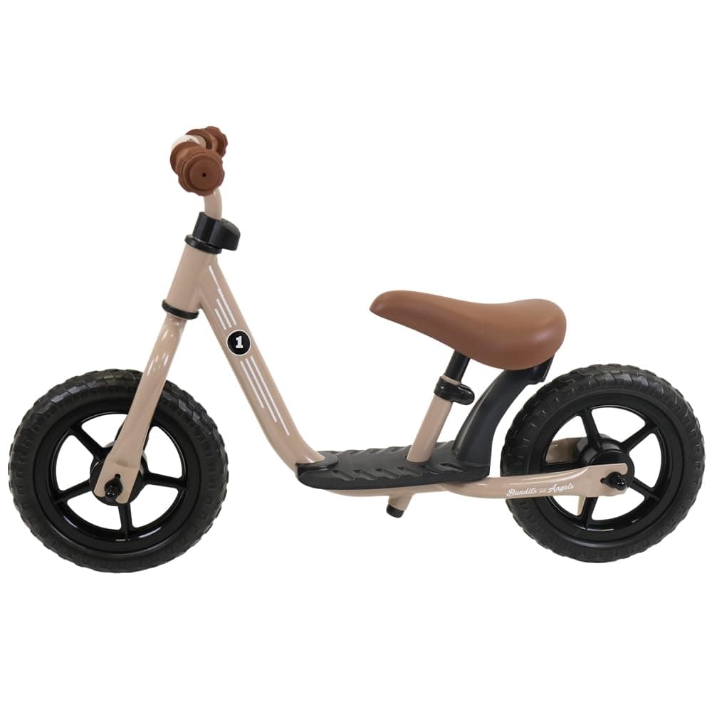 Bandits & Angels Metall-Laufrad Starter Sand mit Trittbrett ab 2 Jahren – Beige Laufrad – Verstellbarer Sattel 29 bis 39 cm – für Jungen und Mädchen – niedriger Einstieg mit Trittbrett
