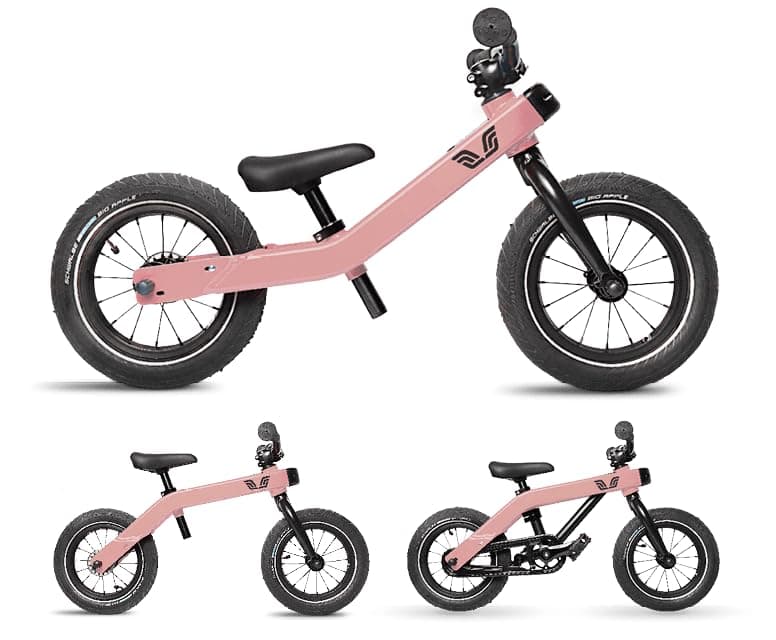 VICI Laufrad ab 1 Jahr, 3-in-1 Kinderfahrrad, Mitwachsendes Fahrrad für Kinder von 1-5 Jahren, Balance Bike, Kinderroller, Aluminiumrahmen, Leicht, Stabil & Sicher, Rosa