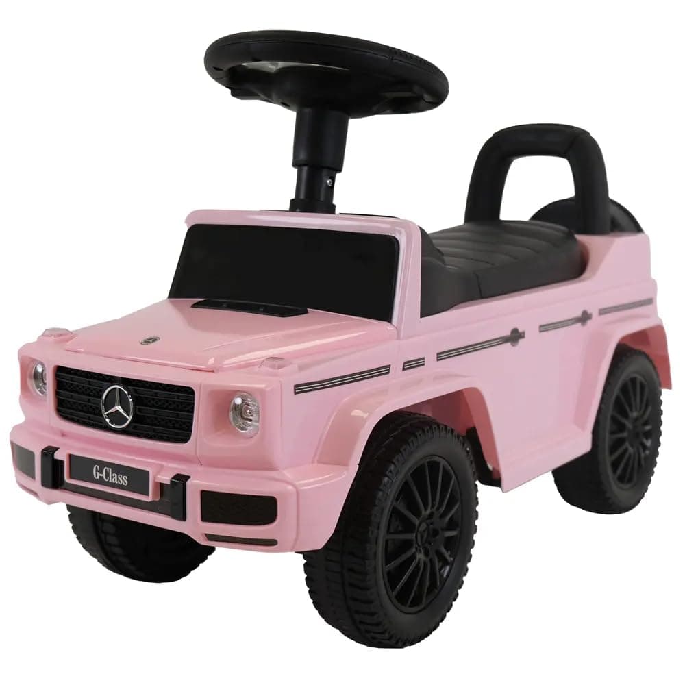 Bandits & Angels Rutschauto Laufauto Mercedes Benz G350D Pink ab 1 Jahr für Mädchen – Fördert die motorischen Fähigkeiten – Gehhilfe 24 cm – Laufauto in Rosa