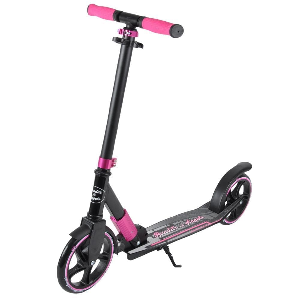 Bandits & Angels Kinderroller Black Racer 205 Pink ab 5 Jahren für Mädchen – Roller für Kinder – zusammenklappbar – Verstellbarer Lenker – Roller mit Fußbremse