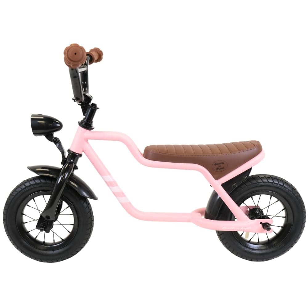 Bandits & Angels Laufrad Fatbike ab 2 Jahren für Jungen und Mädchen – Metall Kinderlaufrad – Balancierrad – Mit funktionierendem Scheinwerfer (Rosa)