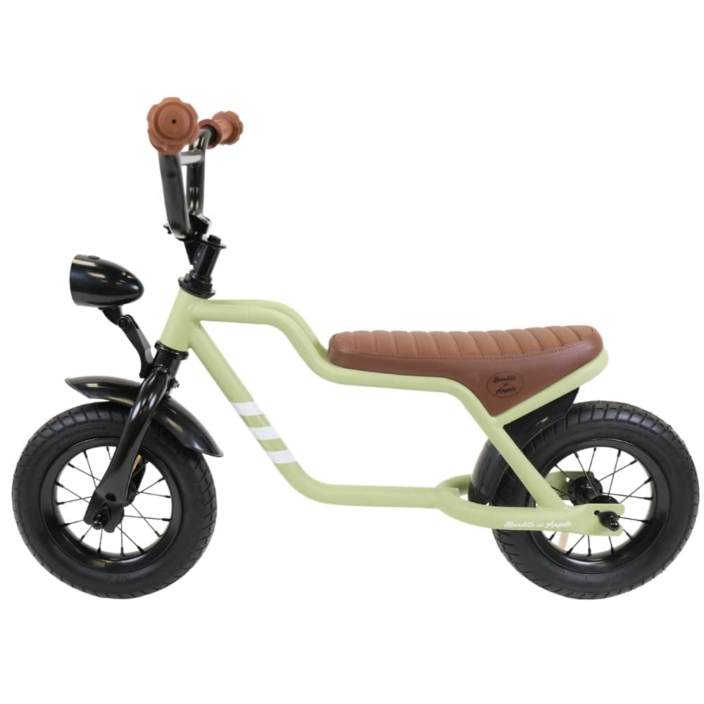 Bandits & Angels Laufrad Fatbike ab 2 Jahren für Jungen und Mädchen – Metall Kinderlaufrad – Balancierrad – Mit funktionierendem Scheinwerfer (Grün)