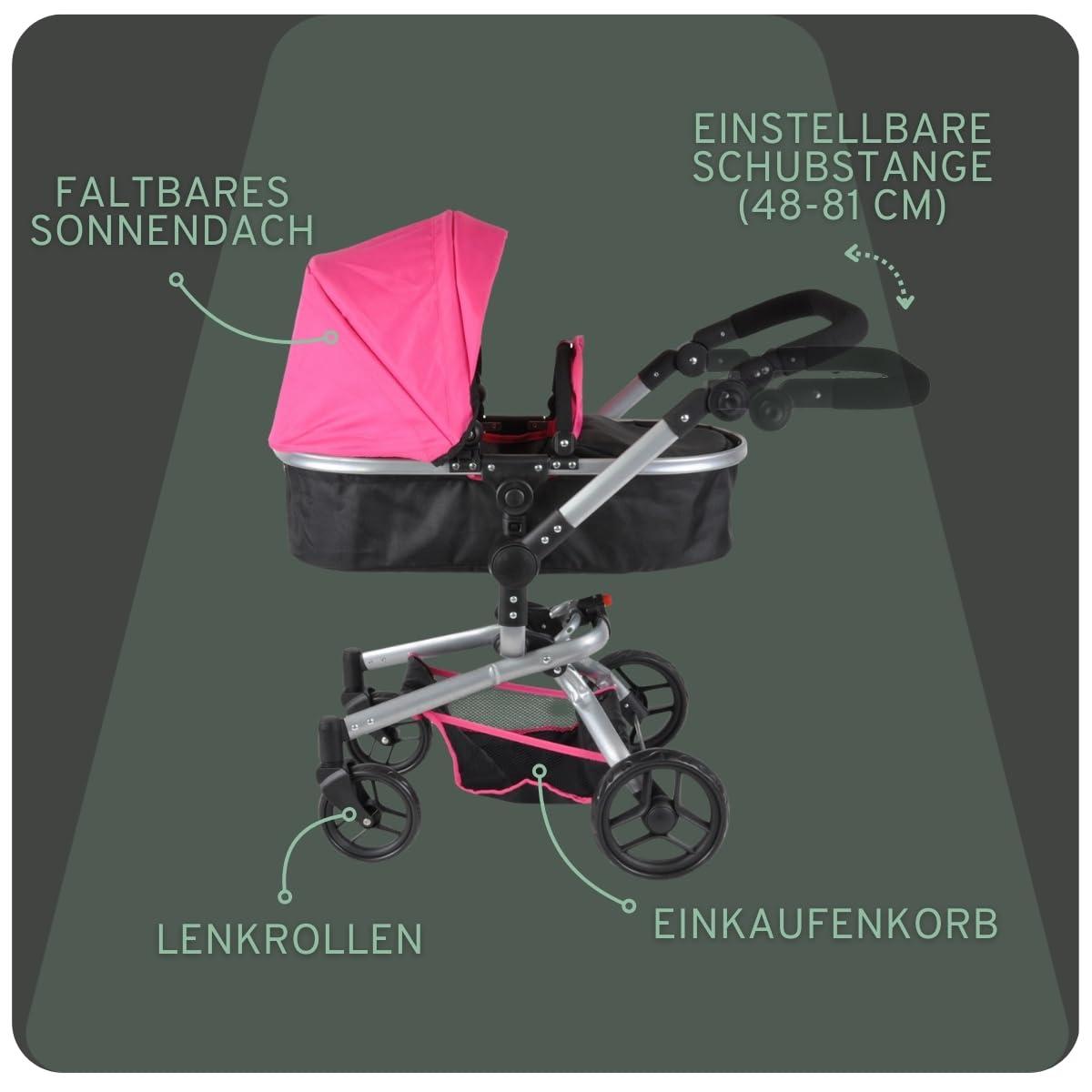 Mika DollCare Classic Puppenwagen ab 3 Jahren | Coral