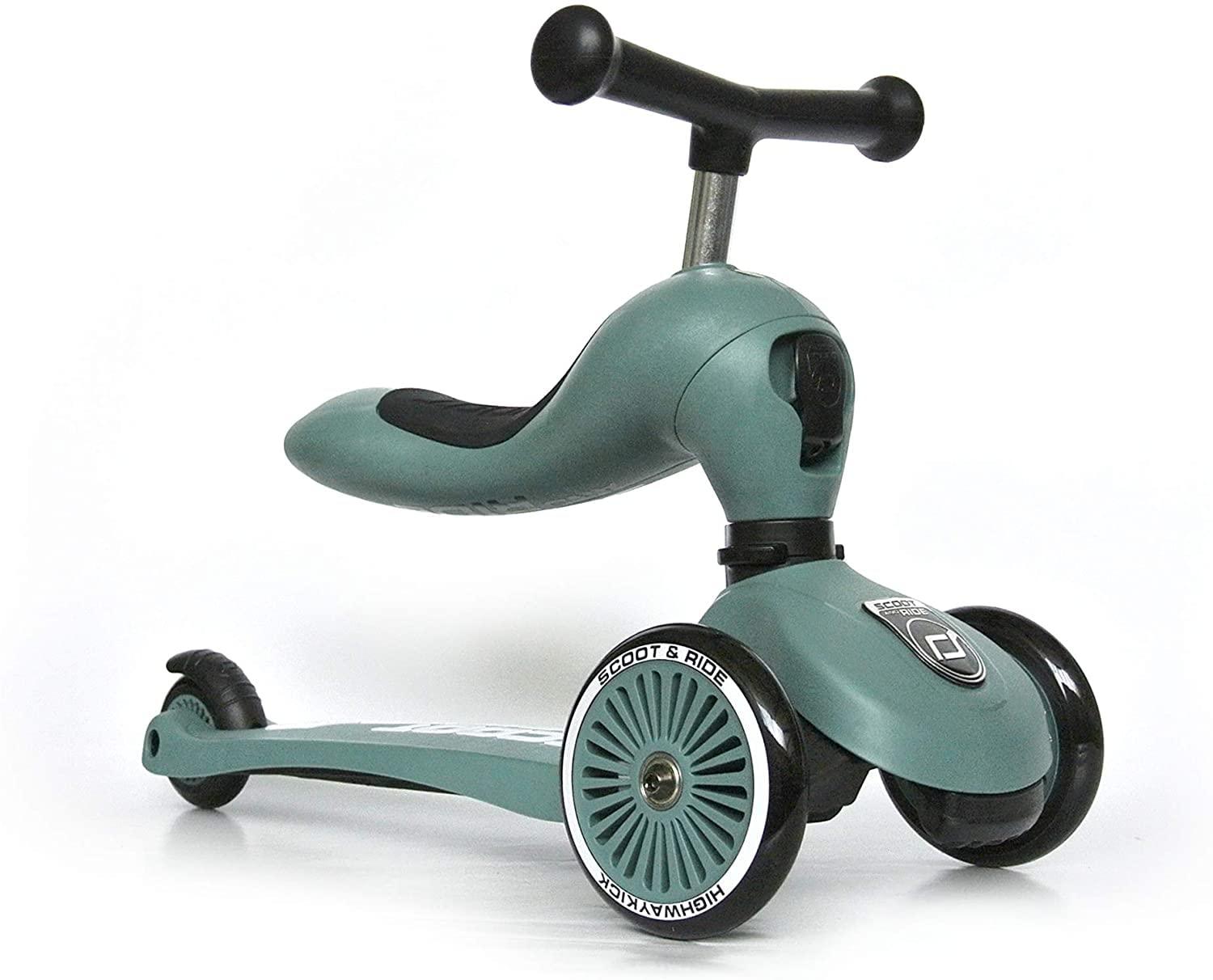 Scoot & Ride - Highwaykick 1 Children Adjustable Seated or Standing 2-in-1 Scooter Including Safety Pad for Tip Prevention - for Ages 1-5