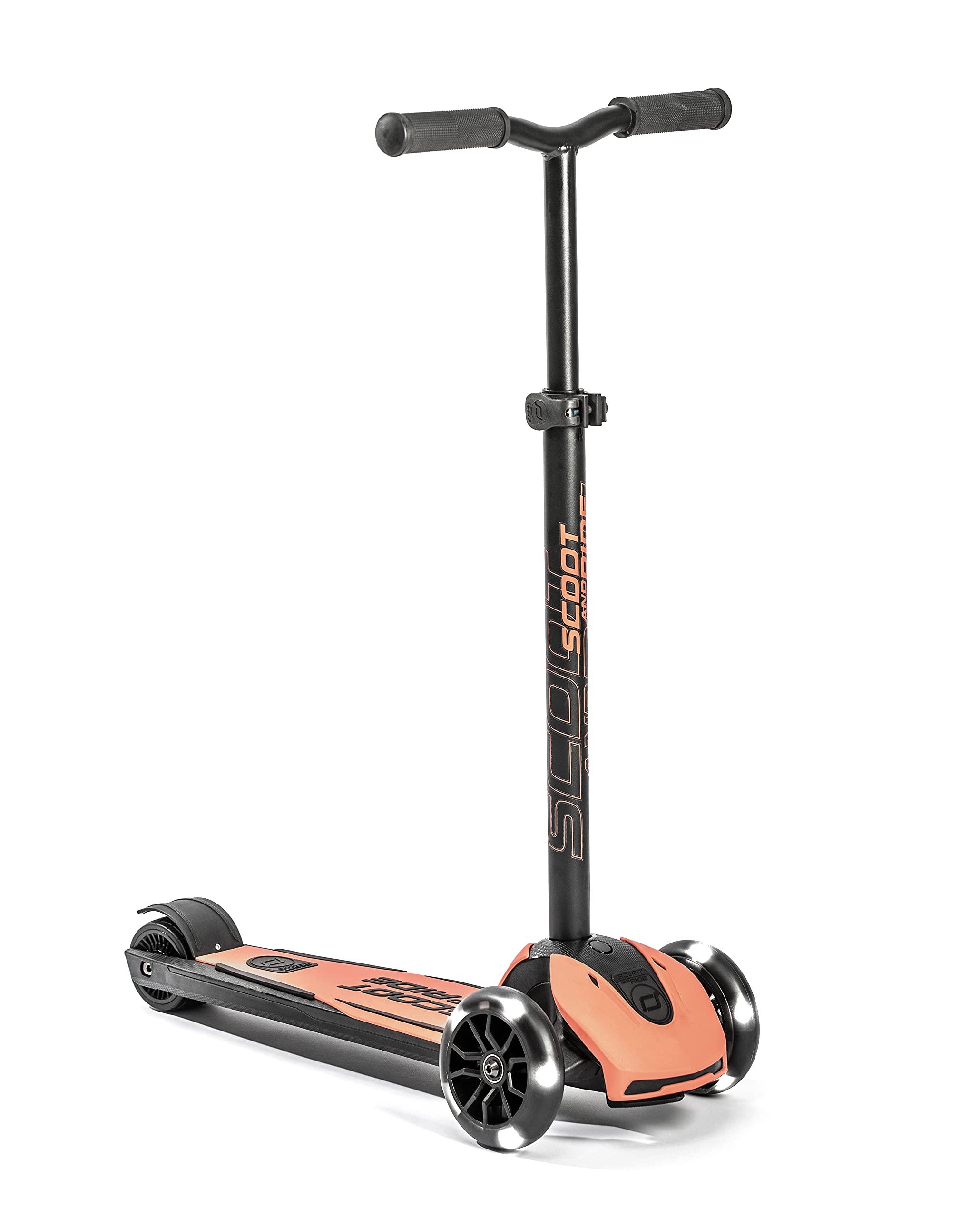 Scoot & Ride Highwaykick 5 LED Scooter Roller Kunststoff/Metall Peach, Maße: ca. 55cm x 15cm x 24cm, 96436