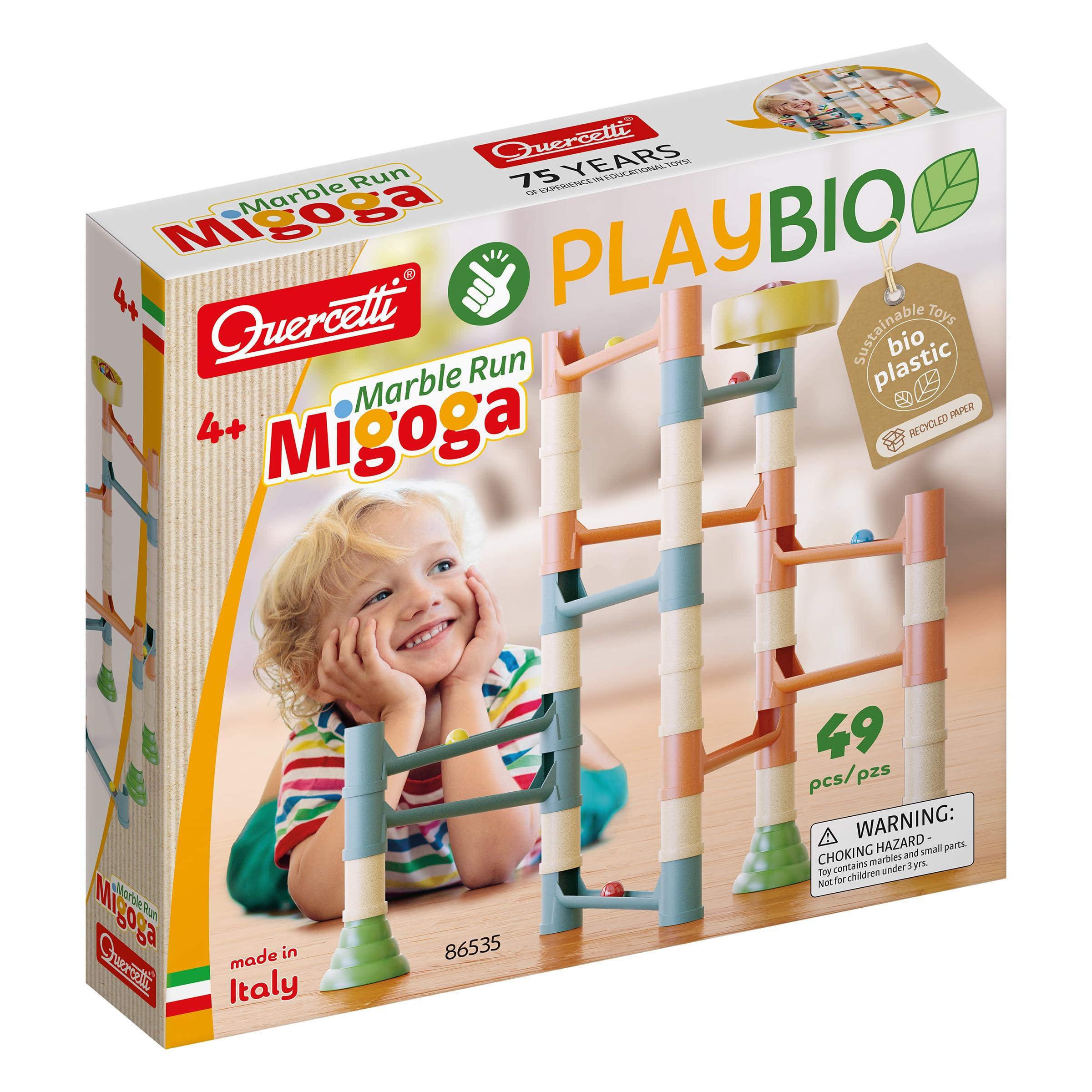 Quercetti Migoga Marble Run, Kreatives Konstruktionsspielzeug mit Aufzug und Murmelbahn, Lernspielzeug ab 4 Jahren, fördert Organisation, Logik & Problemlösung, Geschenk Jungen & Mädchen